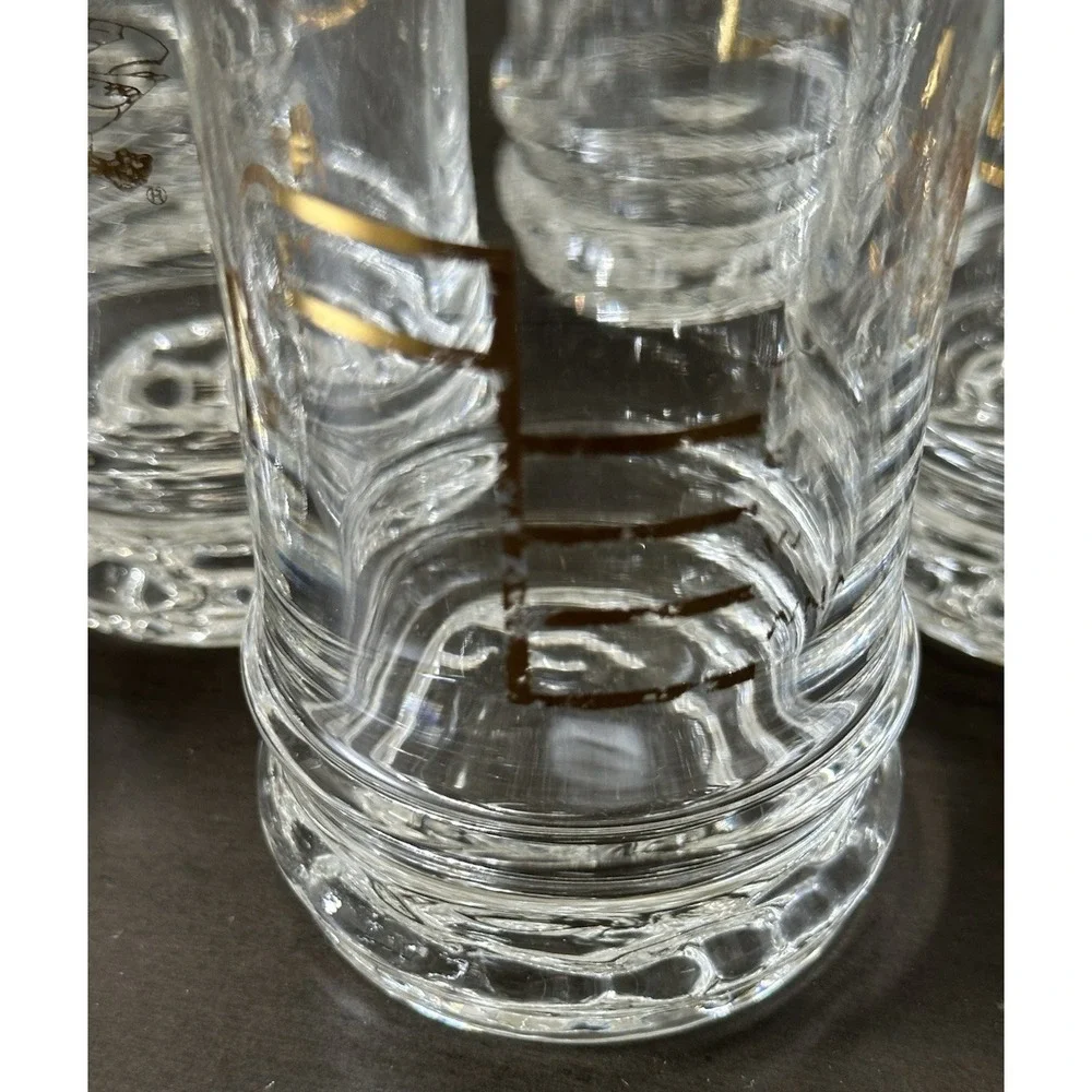 Mid-Cent Mod Plimsoll Lines Mark Load Line Glasses Set of 6 Nautical Markings